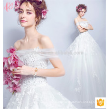 Alibaba Guangzhou fábrica de vestido de bola de hombro Sexy vestido de novia